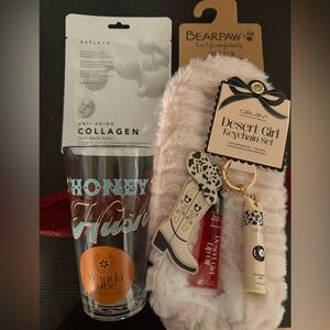 Honey Hush Tumbler with Blue Text